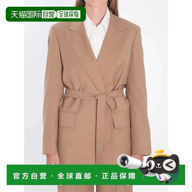 1h可退 香港直邮MaxMara 麦斯玛拉 女士 羊毛帆布西装外套 252104