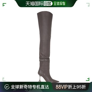 香港直邮潮奢 Muaddi 及大腿软羊皮靴子 Olivia 女士 Glass Amina