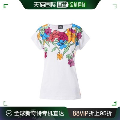 香港直邮Armani阿玛尼短袖T恤白色花图案柔软百搭32TT77J1221100