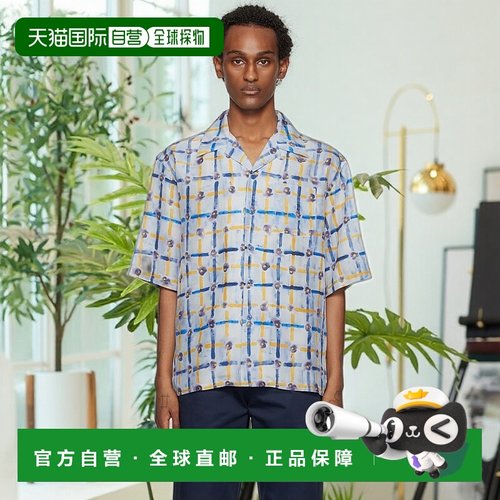 香港直邮Marni 玛尼 男士 蓝色 Saraband 衬衫 CUMU0213A6UTSG09