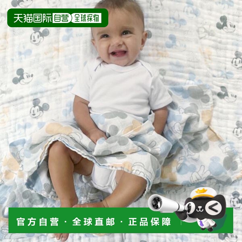 1h可退 日本直邮aden + anais 儿童全棉莫斯林材质米奇米妮3件装