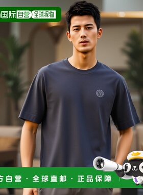 香港直邮FENDI 男士T恤 FY1319AV0HF0PTH SS2025 蓝色 圆领T恤