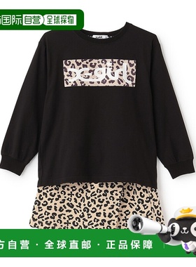 1h可退 日本直邮X-girl Stages 儿童 宽松长袖T恤+短裙两件套 半