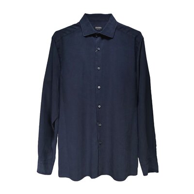 Zegna基本款丝质衬衫上衣UEX42A8SLF5B09男