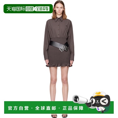 1h可退 香港直邮The Attico 女士 棕色 Popeline 连衣裙 251WCA00