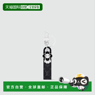 自营1h可退 欧洲直邮LOUIS VUITTON路易威登男黑色帆布金属钥匙扣