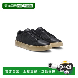 自营bossx ASTON MARTIN trainers in grained leather - black