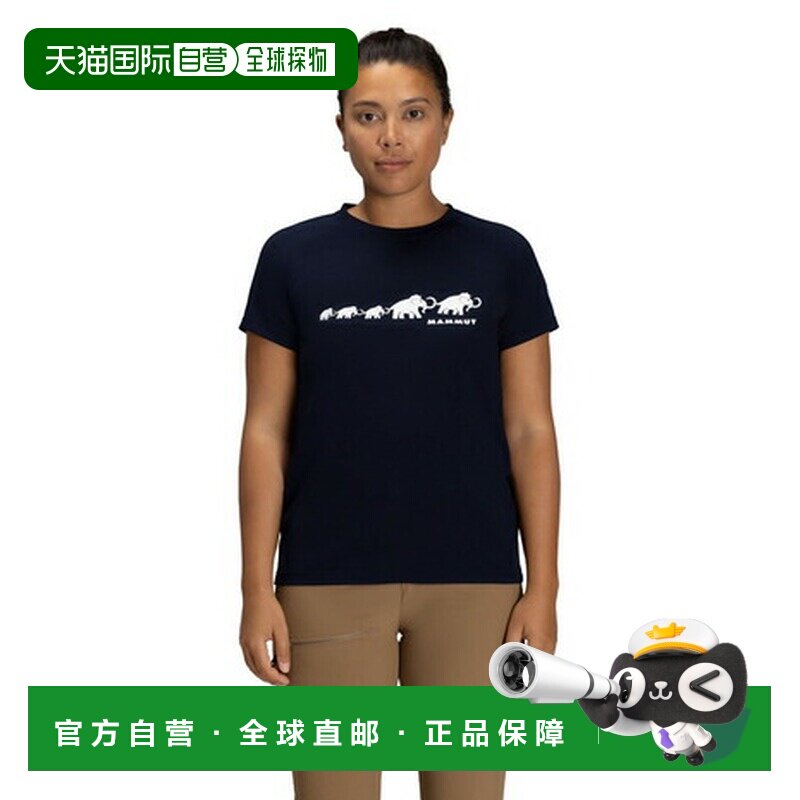 日本直邮MAMMUT 猛犸象女款QD标志印花短袖T恤亚洲版型速干 1017-图片