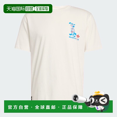 日本直邮Adidas/阿迪达斯Mascot Logo图案印花圆领套头短袖T恤男
