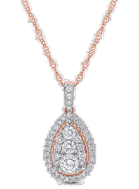 自营 mimi & maxmimi & max1/2 CT TW 14K 玫瑰金钻石光环泪