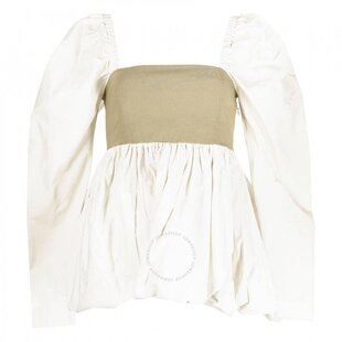 Ganni 塔夫绸混合气球迷你长袖连衣裙 F7967-808