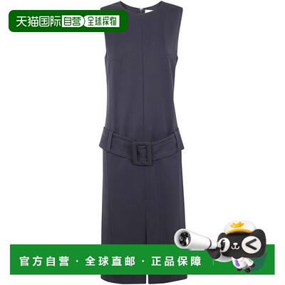 1h可退 香港直邮Patou 女士 系带中长连衣裙 DR1660103 blue蓝色