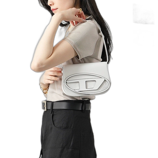 日本直邮 DIESEL 单肩包 1dr X08396 PR818 女式皮革手提包椭圆形