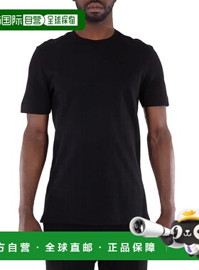 自营 Hugo Boss Tesar人字形常规合身T恤-黑色 美国奥莱直发男装