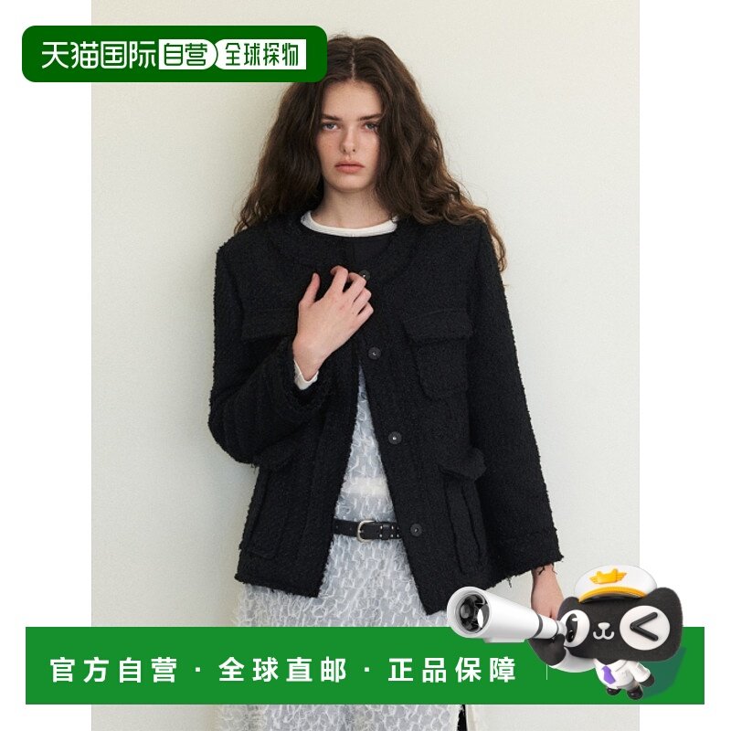 韩国直邮ETMON 女士运动茄克/外套JK130TFF09 Cut-Off Pocket Twee