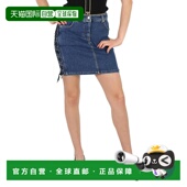 Moschino女式 美国尺码 系带侧边牛仔迷你裙 自营 品牌尺码