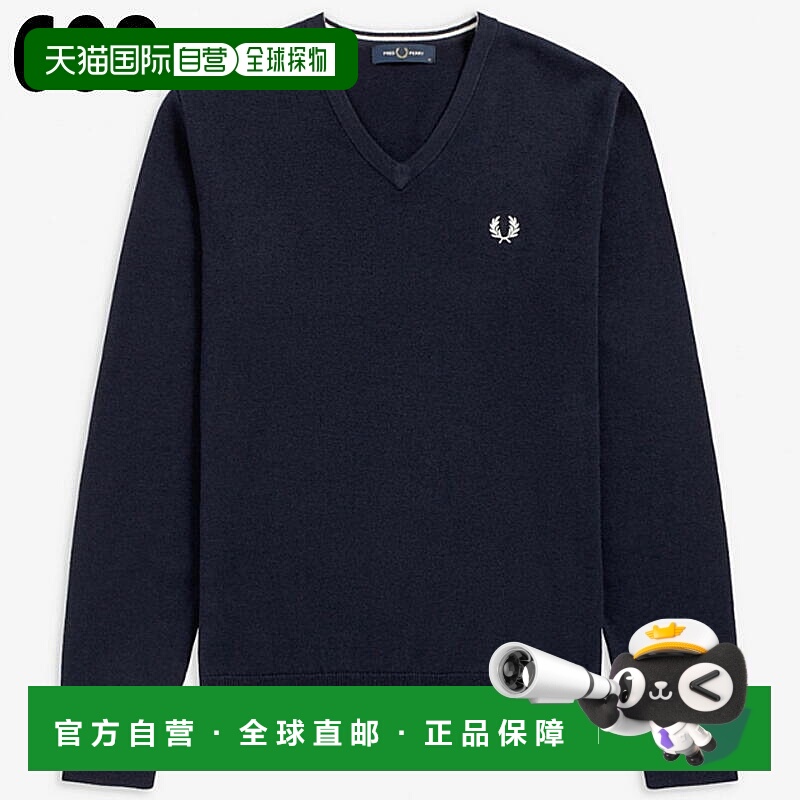日本直邮Fred Perry 经典 V 领毛衣 经典 V 领毛衣 K9600 102(黑)