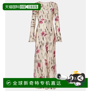 花朵露背缎面长款 1h可退 女士 香港直邮GANNI 连衣裙 甘尼