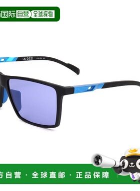 自营 adidas阿迪达斯男士60mm哑光黑色太阳镜-哑光黑色 美国奥莱