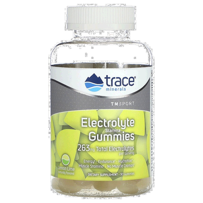 香港直发Trace Minerals露那辛电解质耐力提升软糖柠檬酸橙味90粒