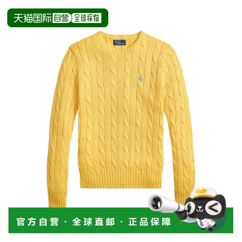 1h可退 香港直邮ralph lauren 拉尔夫劳伦 女士 黄色毛线衫 21197