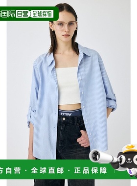 日本直邮MOUSSY RELAXED OVER 衬衫 [MO1164EW035928] 蓝色上衣