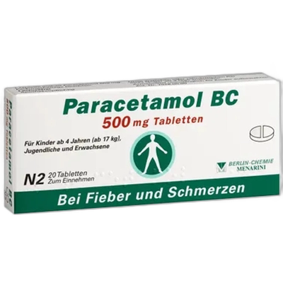 自营Paracetamol扑热息痛片退烧止痛镇痛感冒常备4岁以上20粒