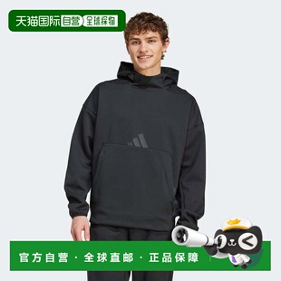 自营adidas阿迪达斯Z.N.E.男式连帽衫-黑色 美国奥莱直发卫衣