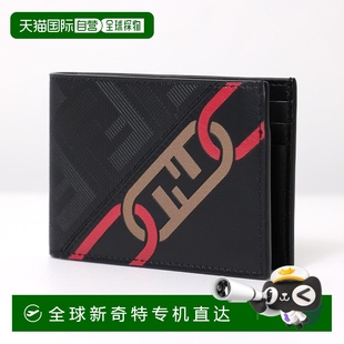 双折钱包双折钱包折叠钱包无零钱包小巧FF 日本直邮FENDI 标志皮7