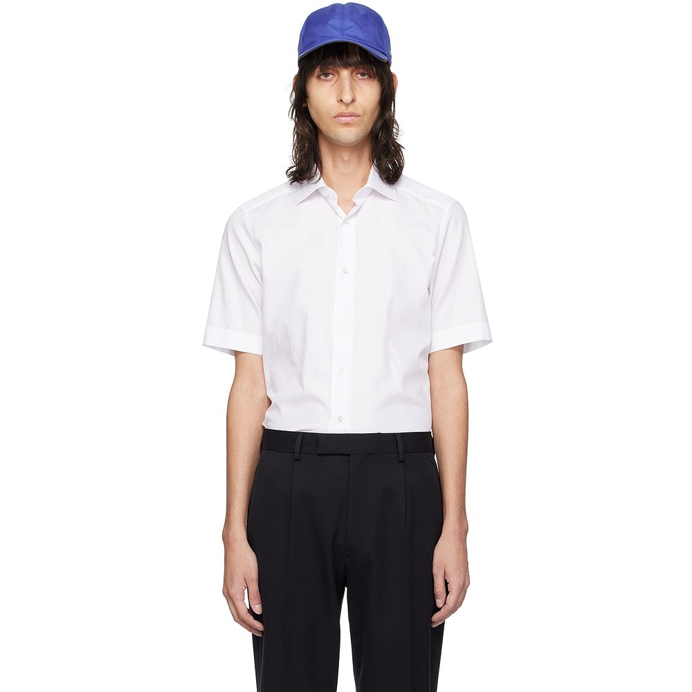 Zegna 杰尼亚 男士 白色 Trofeo 衬衫 CT10908MS0JI
