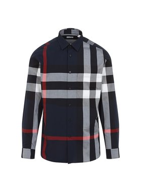 BURBERRY 男士衬衫 8073216A1960 AW2024 蓝色 BURBERRY SHIRTS