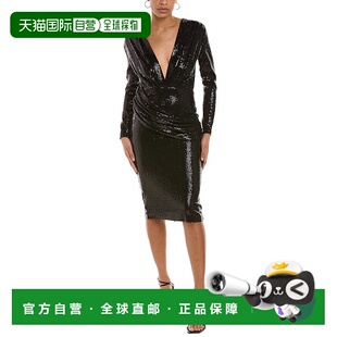 自营issue New York Sequin Midi Dress - black 美国奥莱直发