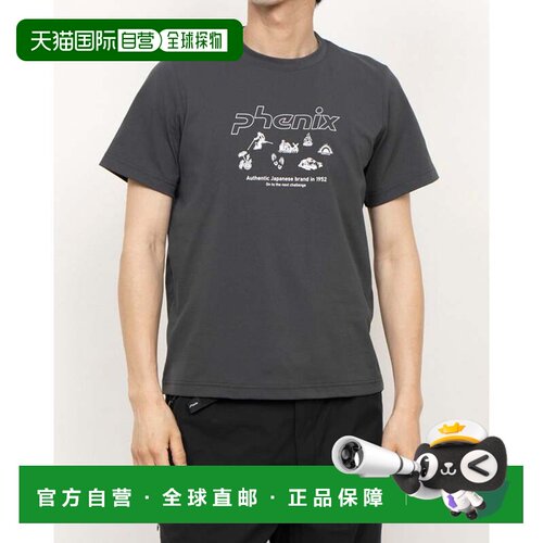 日本直邮Phenix 男士户外短袖T恤 GRAPHIC S/Stee POW25TS31 炭灰