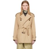 Burberry 巴宝莉 女士 潮奢 驼色双排扣夹克 8089783