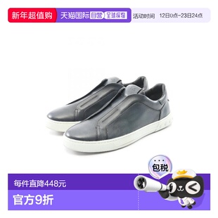 日本直邮中古Tods托德斯男A级95新牛皮鞋蓝色