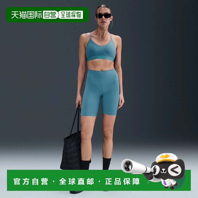 自营Nike Zenvy Biker短裤女式蓝色弹力dri-fit高腰Active DSGL81