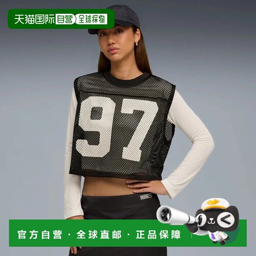 日本直邮彪马与玫瑰联名宽松网眼上衣 PUMA黑色