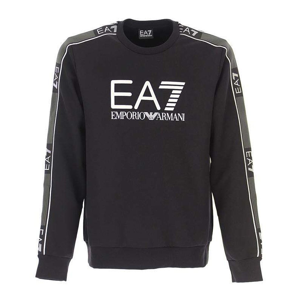 香港直邮Armani阿玛尼男士圆领卫衣黑色棉质长袖套头6HPM03J3MZ