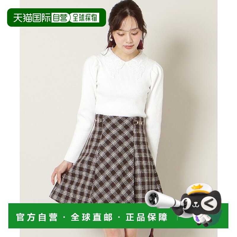 1h可退 日本直邮WILLSELECTION 女装 高腰A字迷你裙 格纹设计侧饰