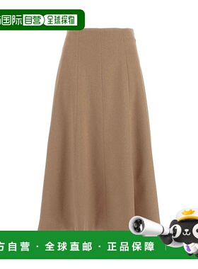 香港直邮MAX MARA GENEVE 褶皱细节半腰中长裙2521106022600-0012