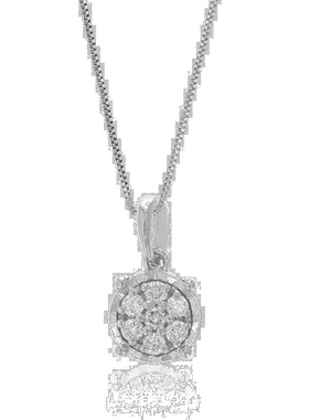 自营vir jewels1/10 克拉实验室培育钻石圆形吊坠项链 .925 纯银