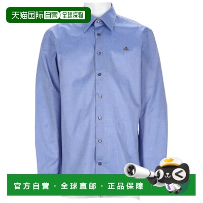 自营vivienne westwoodNeutrals Ghost尖领棉质衬衫-蓝色 美国奥
