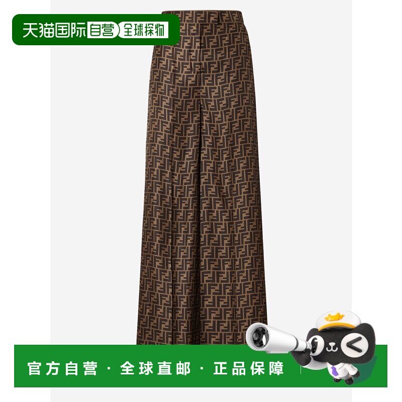 香港直邮FENDI 女士休闲裤 FR6606A8G3F118W AW2025 棕色 FF TWIL - 天猫国际全球探物出品