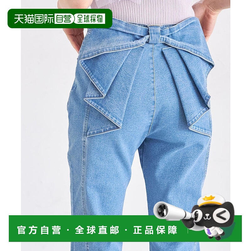 1h可退 日本直邮tocco closet 女士后背大蝴蝶结设计牛仔裤 18619
