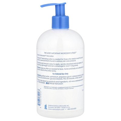 美国直邮Vanicream儿童保湿乳液适用于敏感肌肤无香453g