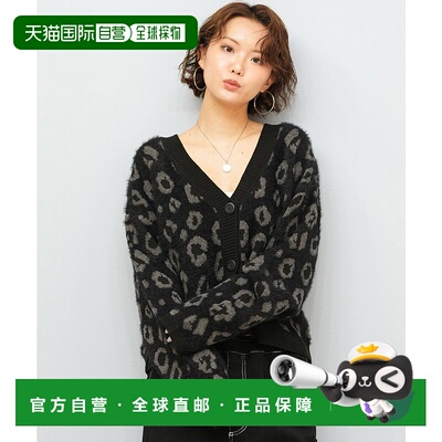 1h可退 日本直邮BILLABONG 女装 V领豹纹针织开衫 半拉链设计 背l