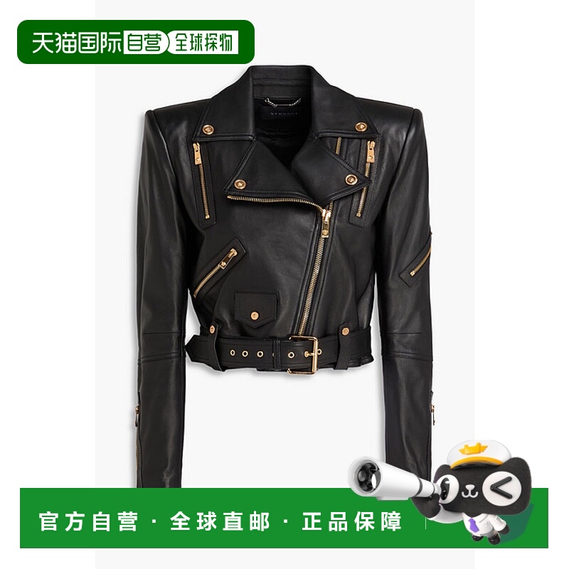 1h可退 香港直邮潮奢 versace 范思哲 女士 拉链长袖机车夹克 100