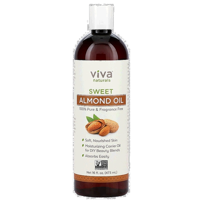 香港直邮Viva Naturals,甜杏仁油，16 液量盎司（473 毫升）正品