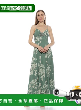 自营alexia admorLayla 连衣裙 - 绿色花卉 美国奥莱直发长裙