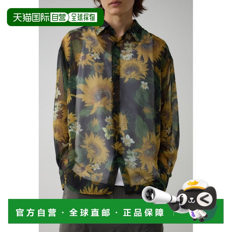 1h可退 日本直邮AZUL BY MOUSSY 男士透视印花长袖衬衫 251HAB303